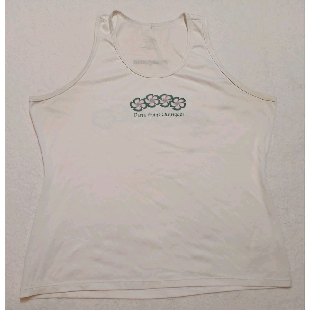 Patagonia Capilene Cool Daily Tank Top White Dana Point Outrigger Women Medium
